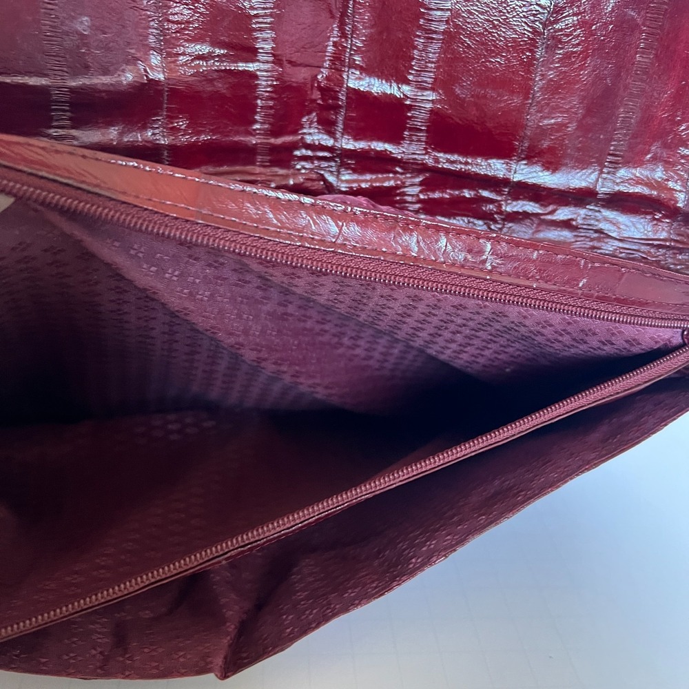 Vintage Eel Sink maroon large clutch chic indie sleaze classic leather - Picture 4 of 11
